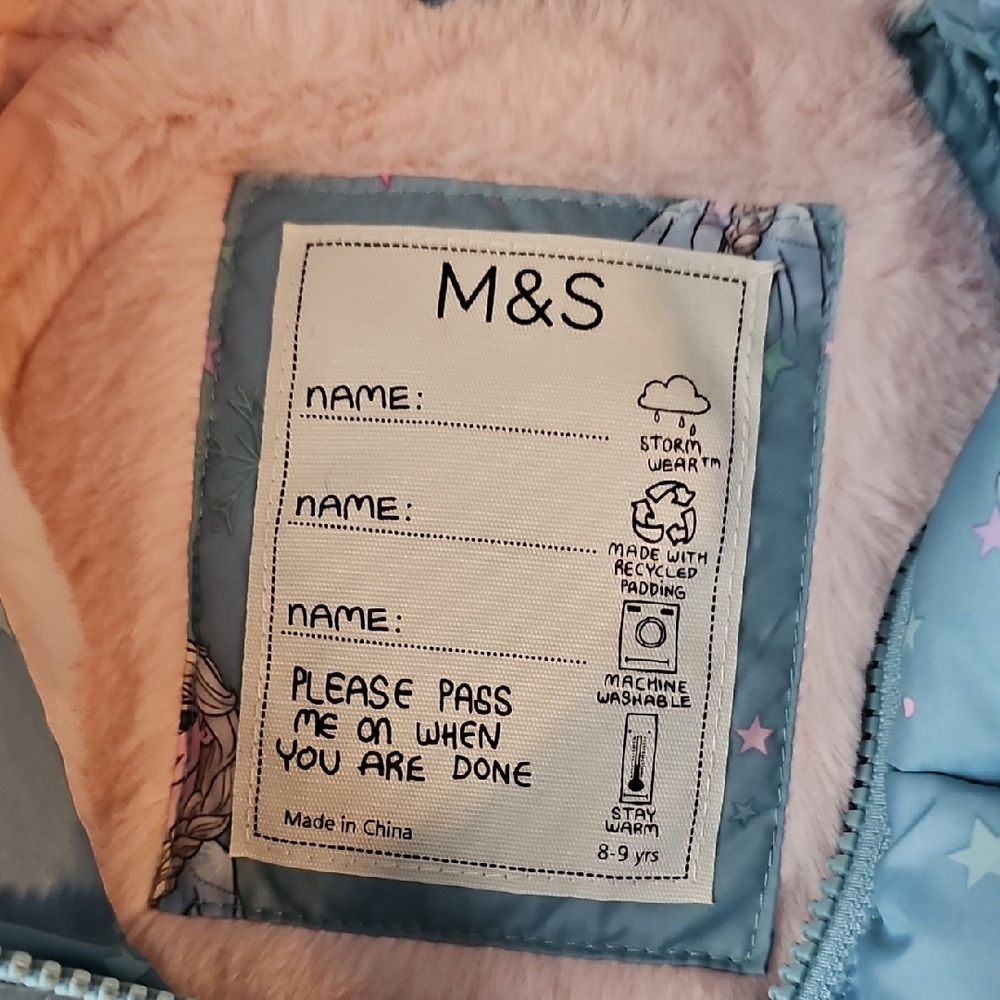 Marks & Spencer Blue Kids Puffer Jacket - Picture 2 of 4